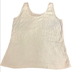 Lane Bryant White Sequin Tank